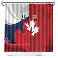 Rugby France And Canada Shower Curtain Le XV de France Vs Canucks