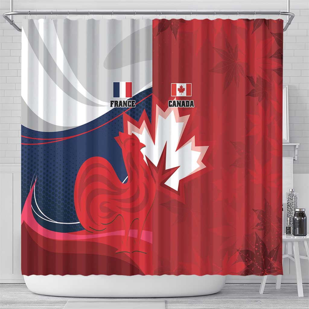 Rugby France And Canada Shower Curtain Le XV de France Vs Canucks