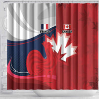 Rugby France And Canada Shower Curtain Le XV de France Vs Canucks