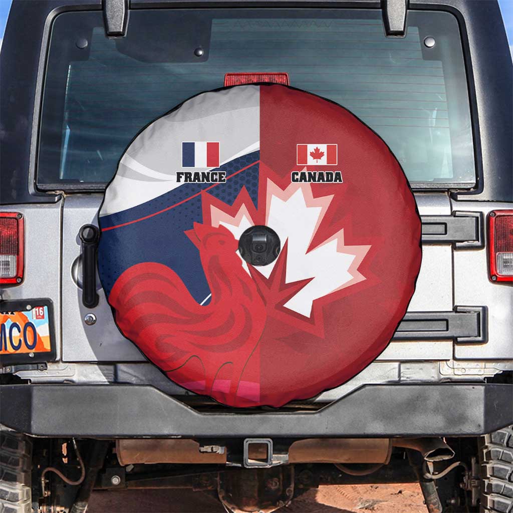 Rugby France And Canada Spare Tire Cover Le XV de France Vs Canucks