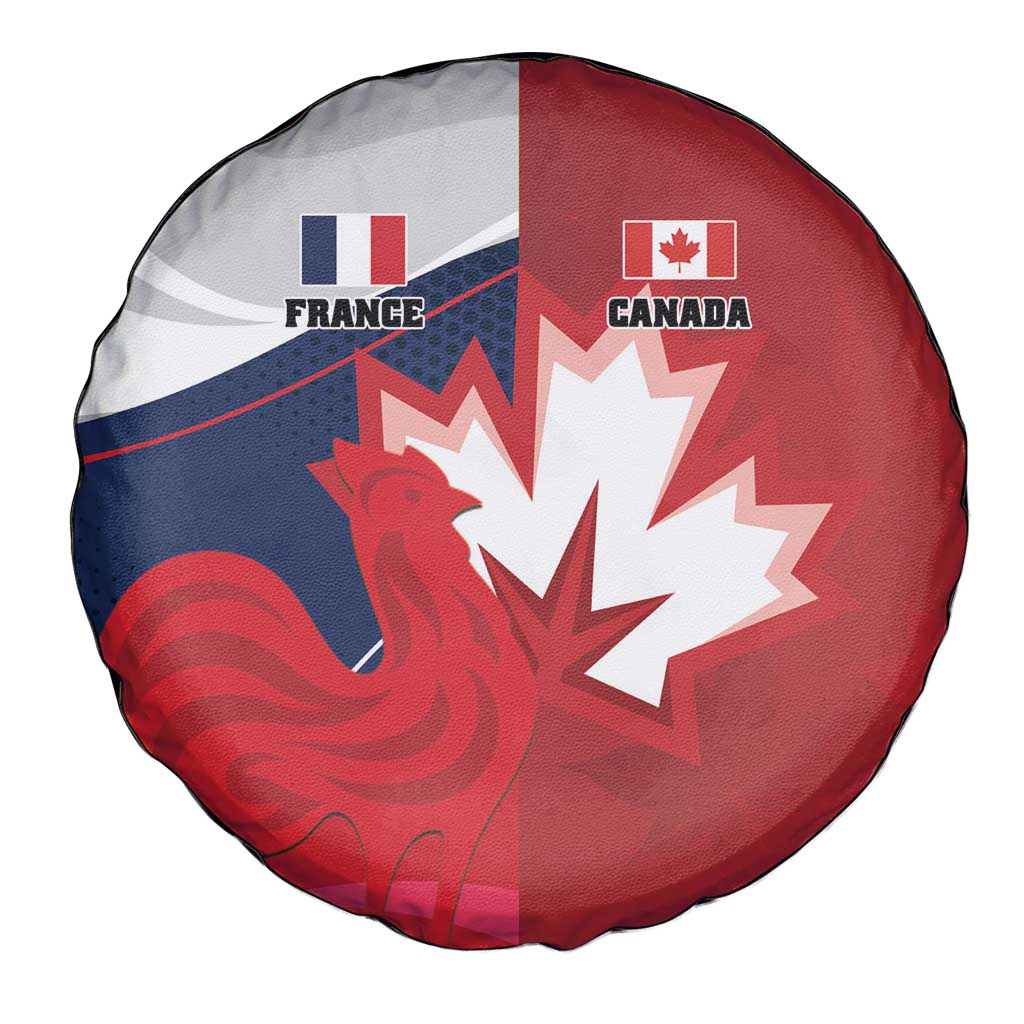 Rugby France And Canada Spare Tire Cover Le XV de France Vs Canucks