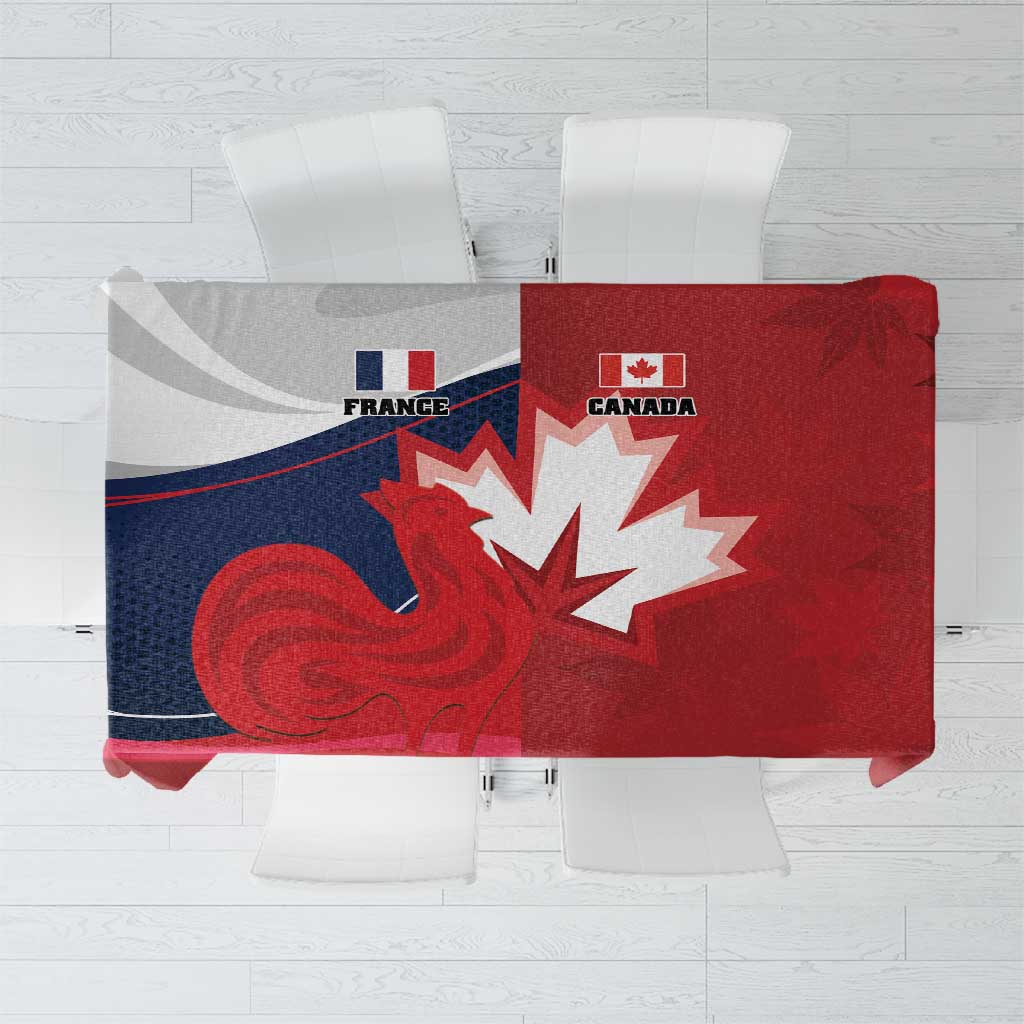 Rugby France And Canada Tablecloth Le XV de France Vs Canucks