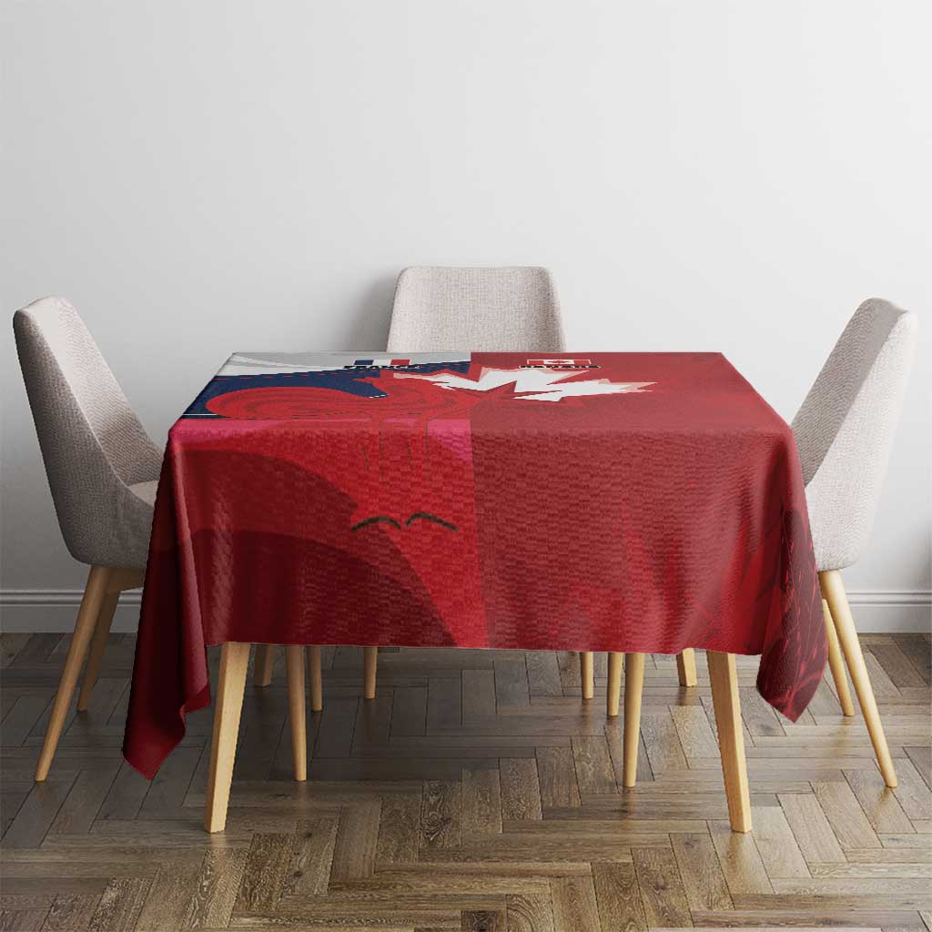 Rugby France And Canada Tablecloth Le XV de France Vs Canucks