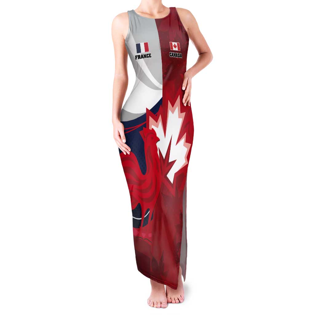 Custom Rugby France And Canada Tank Maxi Dress Le XV de France Vs Canucks