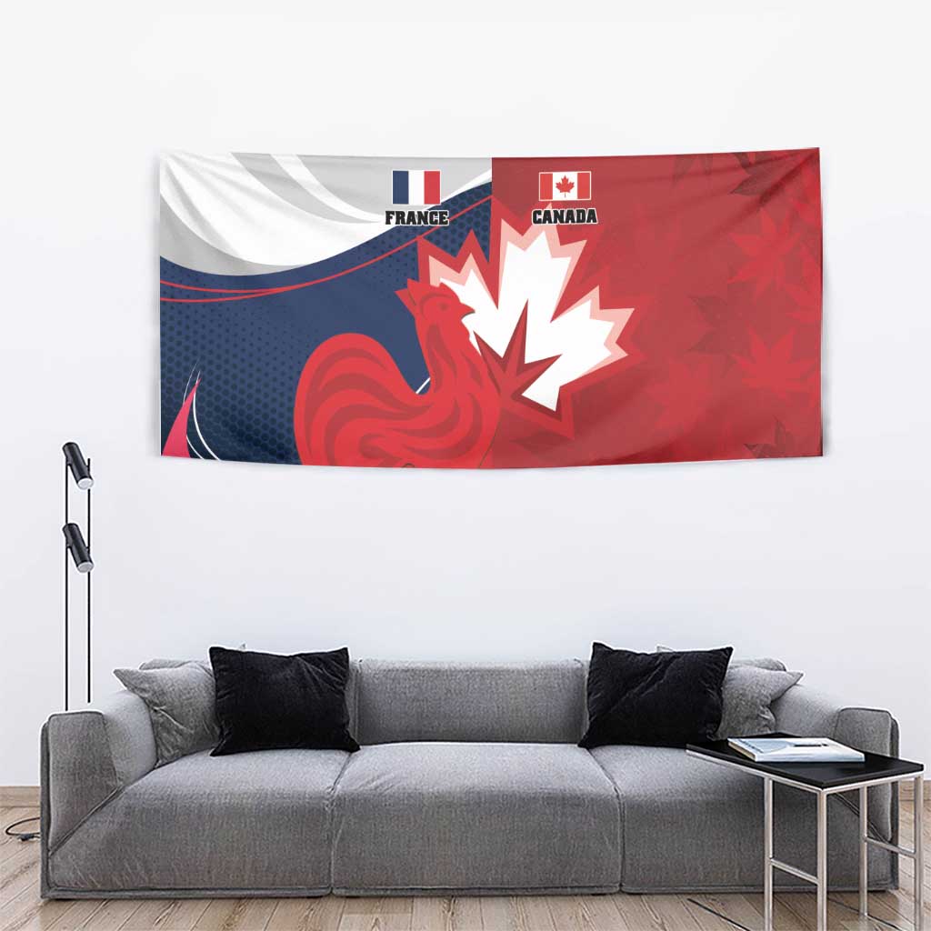 Rugby France And Canada Tapestry Le XV de France Vs Canucks