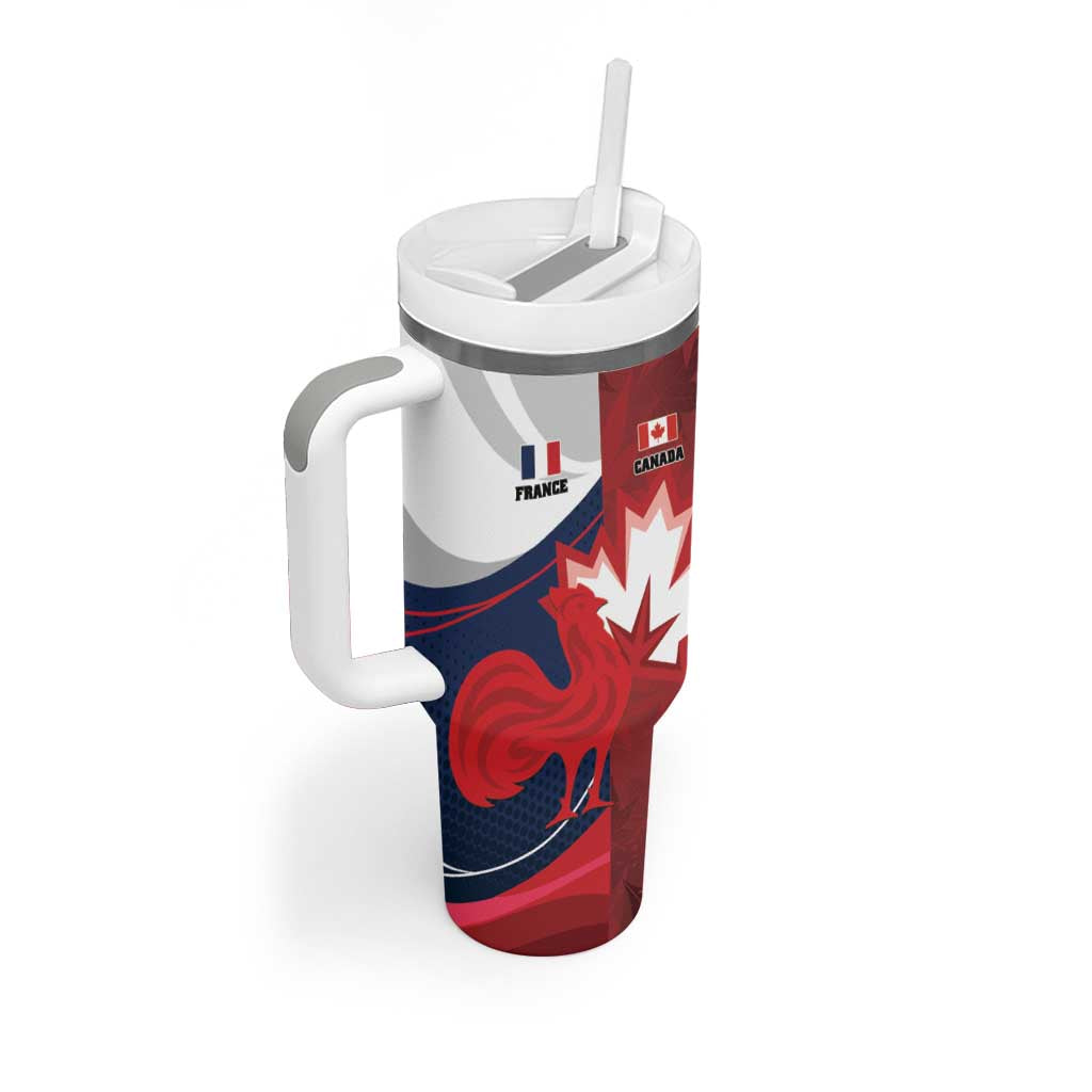 Custom Rugby France And Canada Tumbler With Handle Le XV de France Vs Canucks