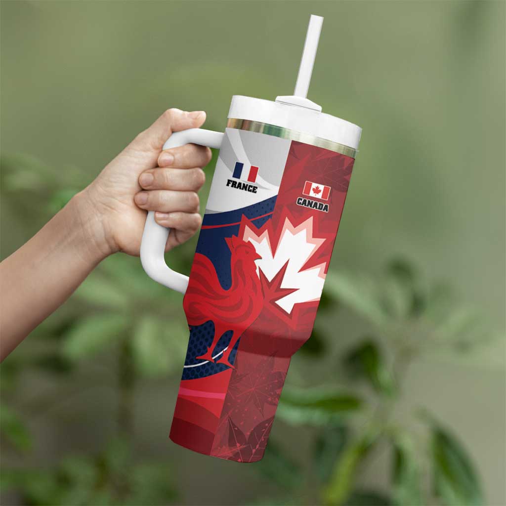 Custom Rugby France And Canada Tumbler With Handle Le XV de France Vs Canucks