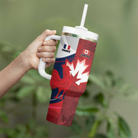 Custom Rugby France And Canada Tumbler With Handle Le XV de France Vs Canucks