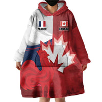Custom Rugby France And Canada Wearable Blanket Hoodie Le XV de France Vs Canucks