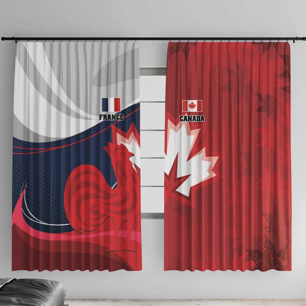 Rugby France And Canada Window Curtain Le XV de France Vs Canucks