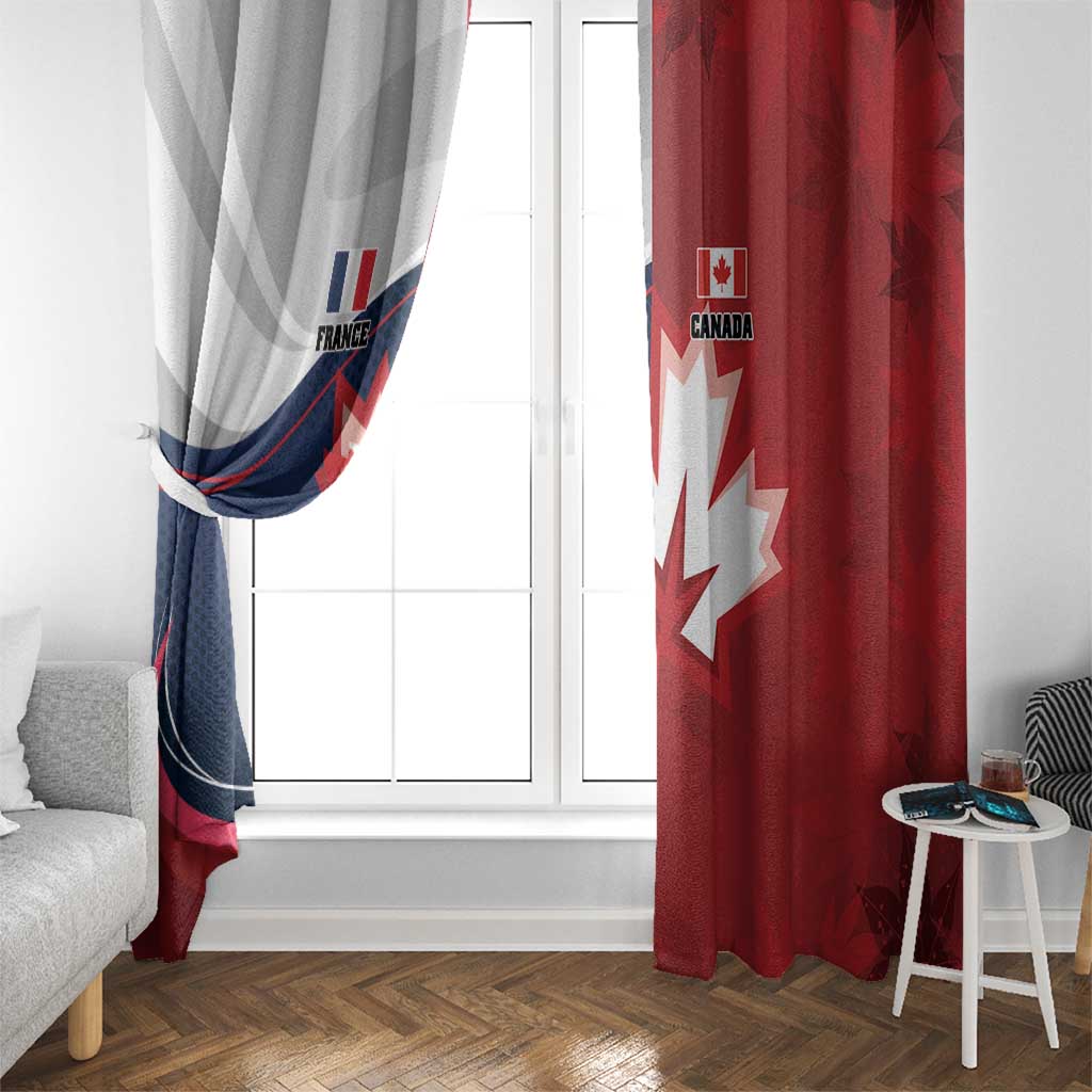 Rugby France And Canada Window Curtain Le XV de France Vs Canucks