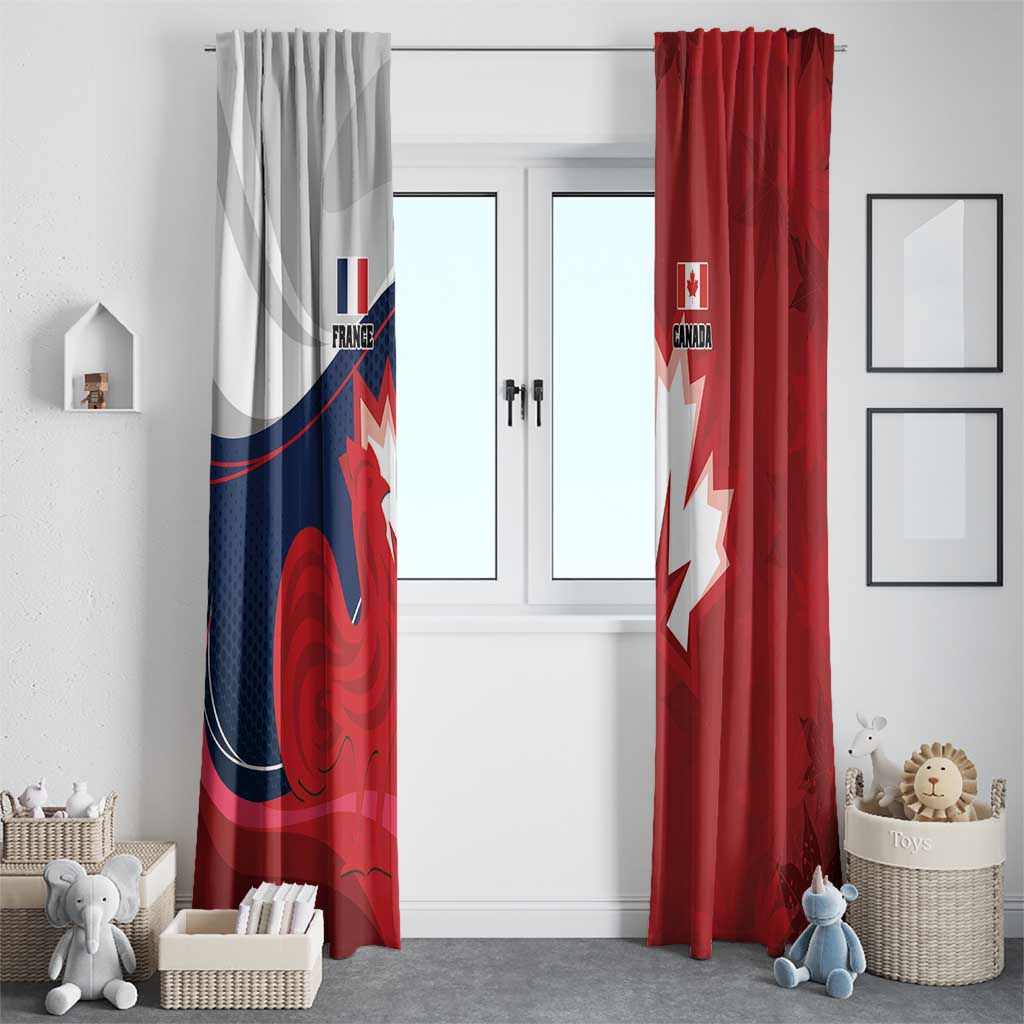 Rugby France And Canada Window Curtain Le XV de France Vs Canucks