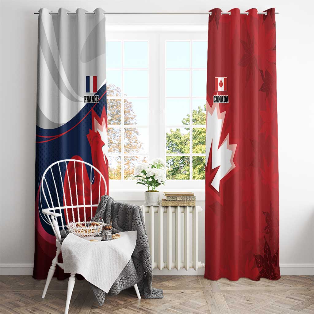 Rugby France And Canada Window Curtain Le XV de France Vs Canucks