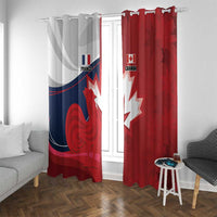 Rugby France And Canada Window Curtain Le XV de France Vs Canucks