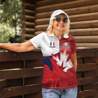 Custom Rugby France And Canada Women Polo Shirt Le XV de France Vs Canucks