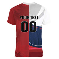 Custom Rugby France And Canada Women V-Neck T-Shirt Le XV de France Vs Canucks