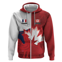 Custom Rugby France And Canada Zip Hoodie Le XV de France Vs Canucks