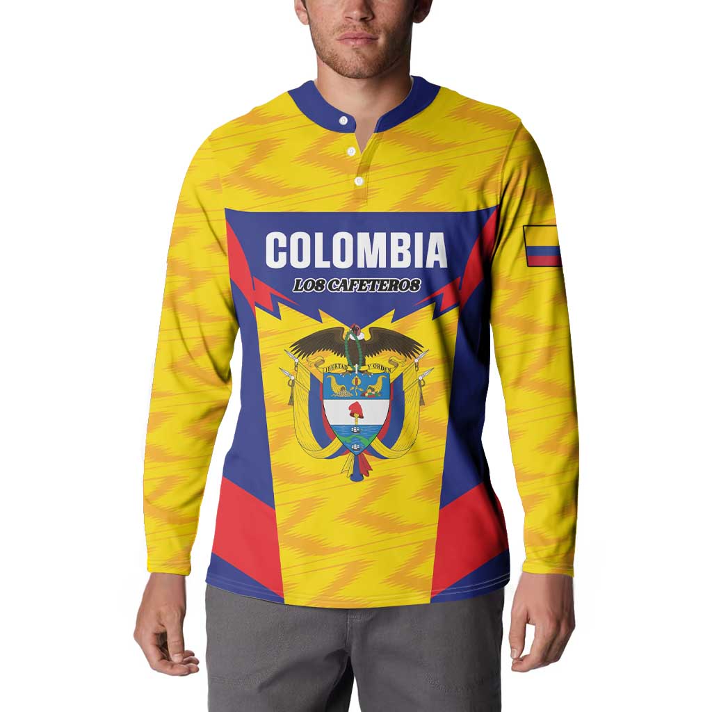 Custom Football Colombia Button Sweatshirt Los Cafeteros Go Champions