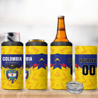Custom Football Colombia 4 in 1 Can Cooler Tumbler Los Cafeteros Go Champions
