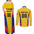 Custom Football Colombia Couples Matching Off Shoulder Maxi Dress and Long Sleeve Button Shirt Los Cafeteros Go Champions