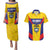 Custom Football Colombia Couples Matching Puletasi and Hawaiian Shirt Los Cafeteros Go Champions
