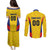 Custom Football Colombia Couples Matching Puletasi and Long Sleeve Button Shirt Los Cafeteros Go Champions