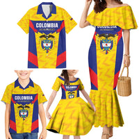 Custom Football Colombia Family Matching Mermaid Dress and Hawaiian Shirt Los Cafeteros Go Champions