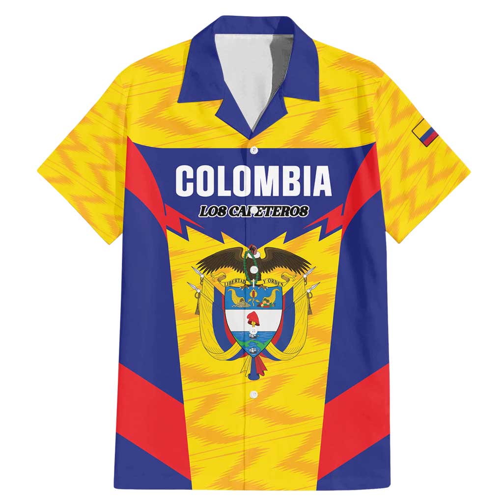 Custom Football Colombia Family Matching Mermaid Dress and Hawaiian Shirt Los Cafeteros Go Champions