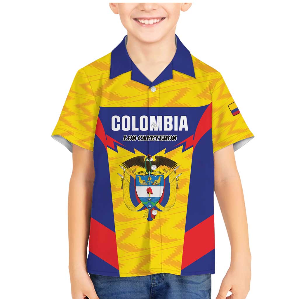 Custom Football Colombia Family Matching Mermaid Dress and Hawaiian Shirt Los Cafeteros Go Champions