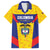 Custom Football Colombia Family Matching Off The Shoulder Long Sleeve Dress and Hawaiian Shirt Los Cafeteros Go Champions