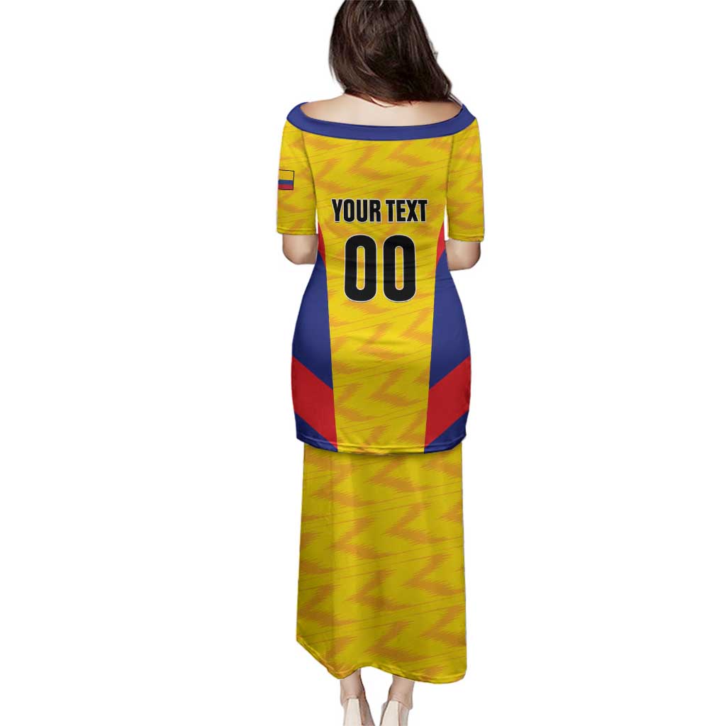 Custom Football Colombia Family Matching Puletasi and Hawaiian Shirt Los Cafeteros Go Champions