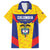 Custom Football Colombia Family Matching Short Sleeve Bodycon Dress and Hawaiian Shirt Los Cafeteros Go Champions