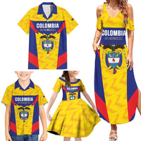 Custom Football Colombia Family Matching Summer Maxi Dress and Hawaiian Shirt Los Cafeteros Go Champions