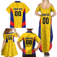 Custom Football Colombia Family Matching Summer Maxi Dress and Hawaiian Shirt Los Cafeteros Go Champions
