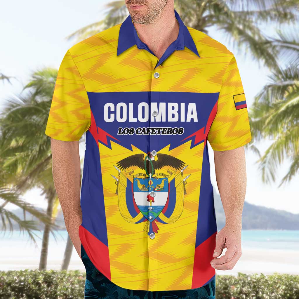 Custom Football Colombia Hawaiian Shirt Los Cafeteros Go Champions
