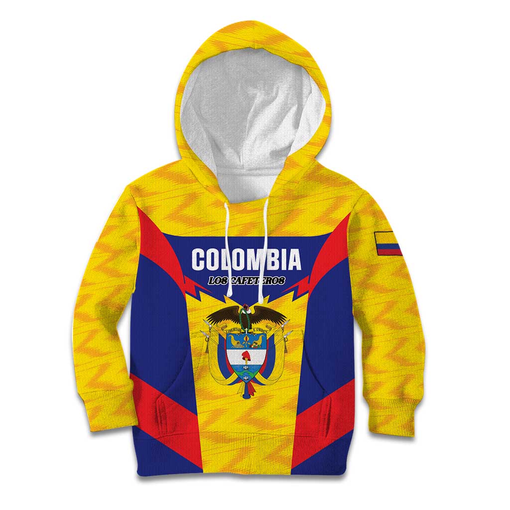 Custom Football Colombia Kid Hoodie Los Cafeteros Go Champions