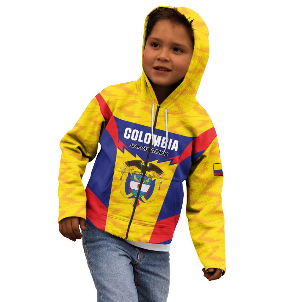 Custom Football Colombia Kid Hoodie Los Cafeteros Go Champions