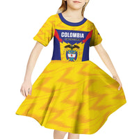 Custom Football Colombia Kid Short Sleeve Dress Los Cafeteros Go Champions