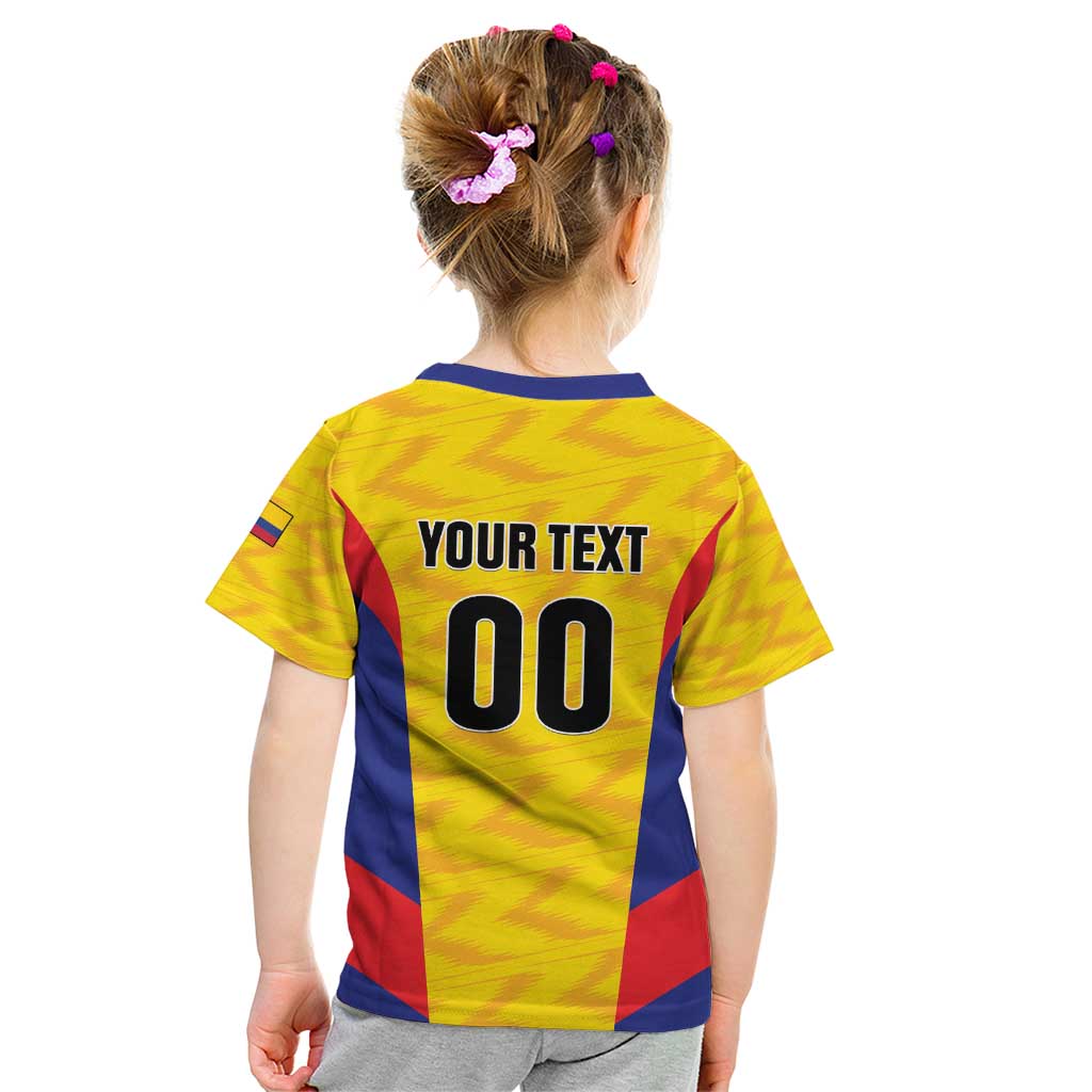Custom Football Colombia Kid T Shirt Los Cafeteros Go Champions