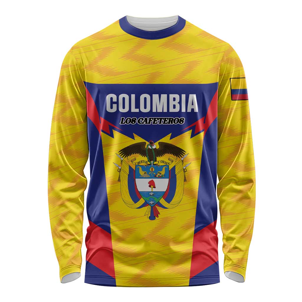 Custom Football Colombia Long Sleeve Shirt Los Cafeteros Go Champions