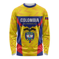 Custom Football Colombia Long Sleeve Shirt Los Cafeteros Go Champions