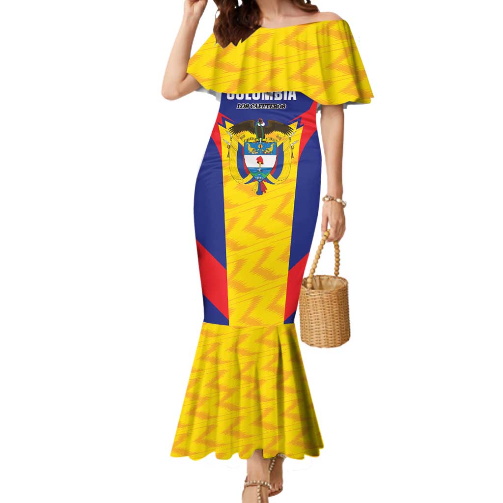 Custom Football Colombia Mermaid Dress Los Cafeteros Go Champions
