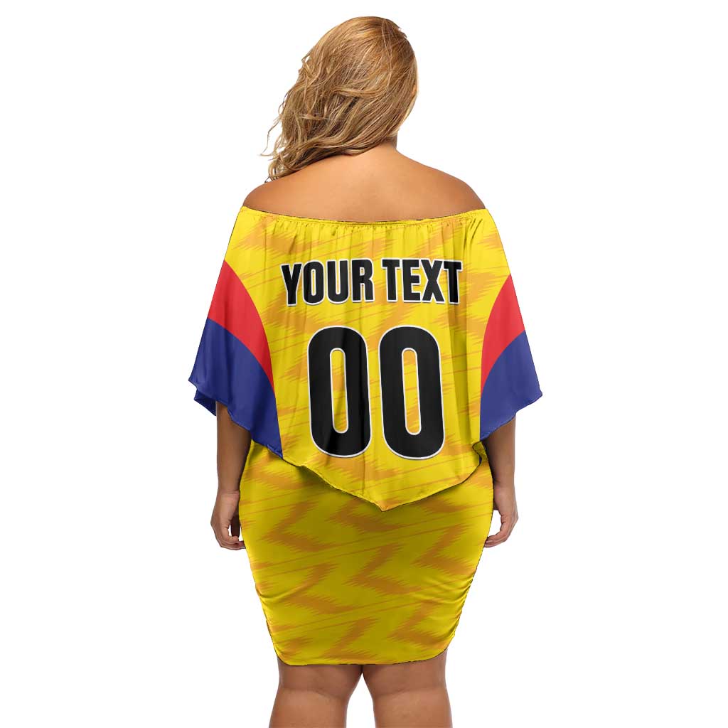 Custom Football Colombia Off Shoulder Short Dress Los Cafeteros Go Champions