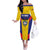 Custom Football Colombia Off The Shoulder Long Sleeve Dress Los Cafeteros Go Champions