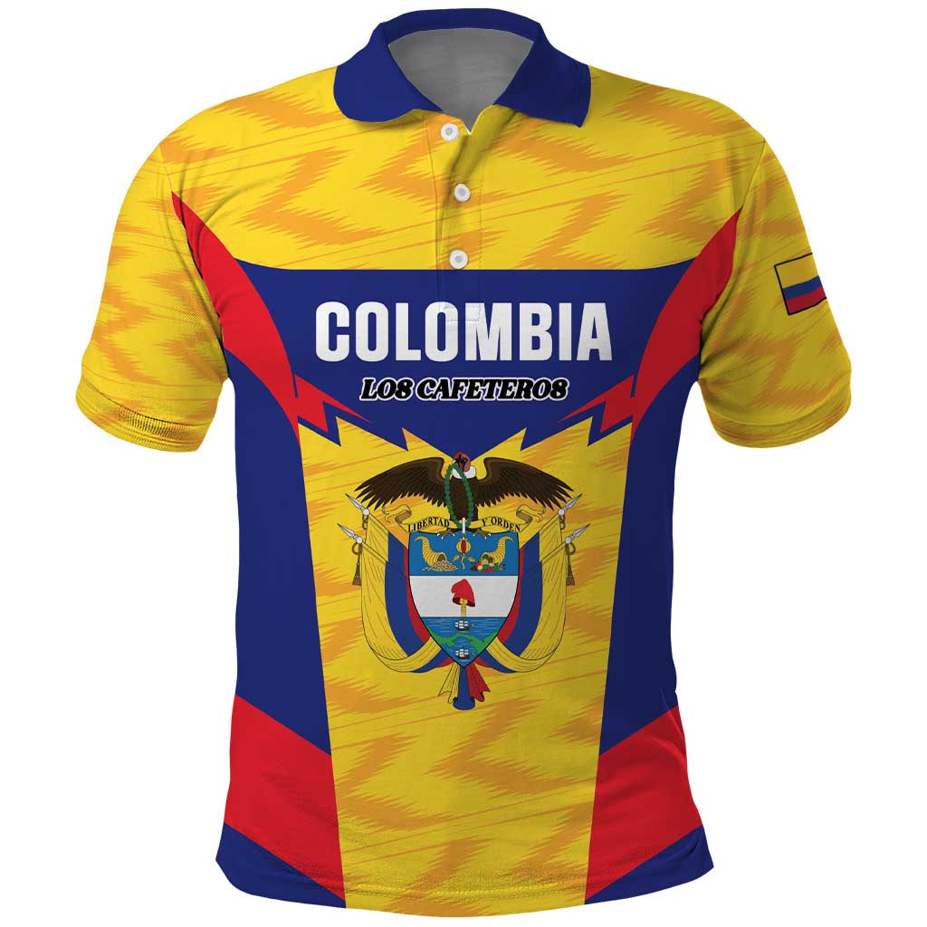 Custom Football Colombia Polo Shirt Los Cafeteros Go Champions