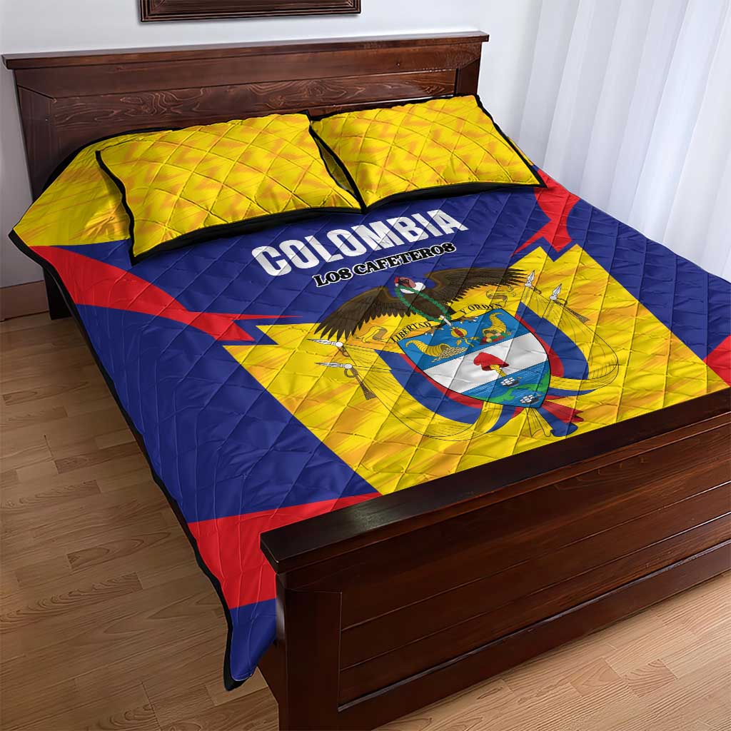 Football Colombia Quilt Bed Set Los Cafeteros Go Champions