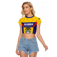 Custom Football Colombia Raglan Cropped T Shirt Los Cafeteros Go Champions