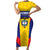 Custom Football Colombia Short Sleeve Bodycon Dress Los Cafeteros Go Champions