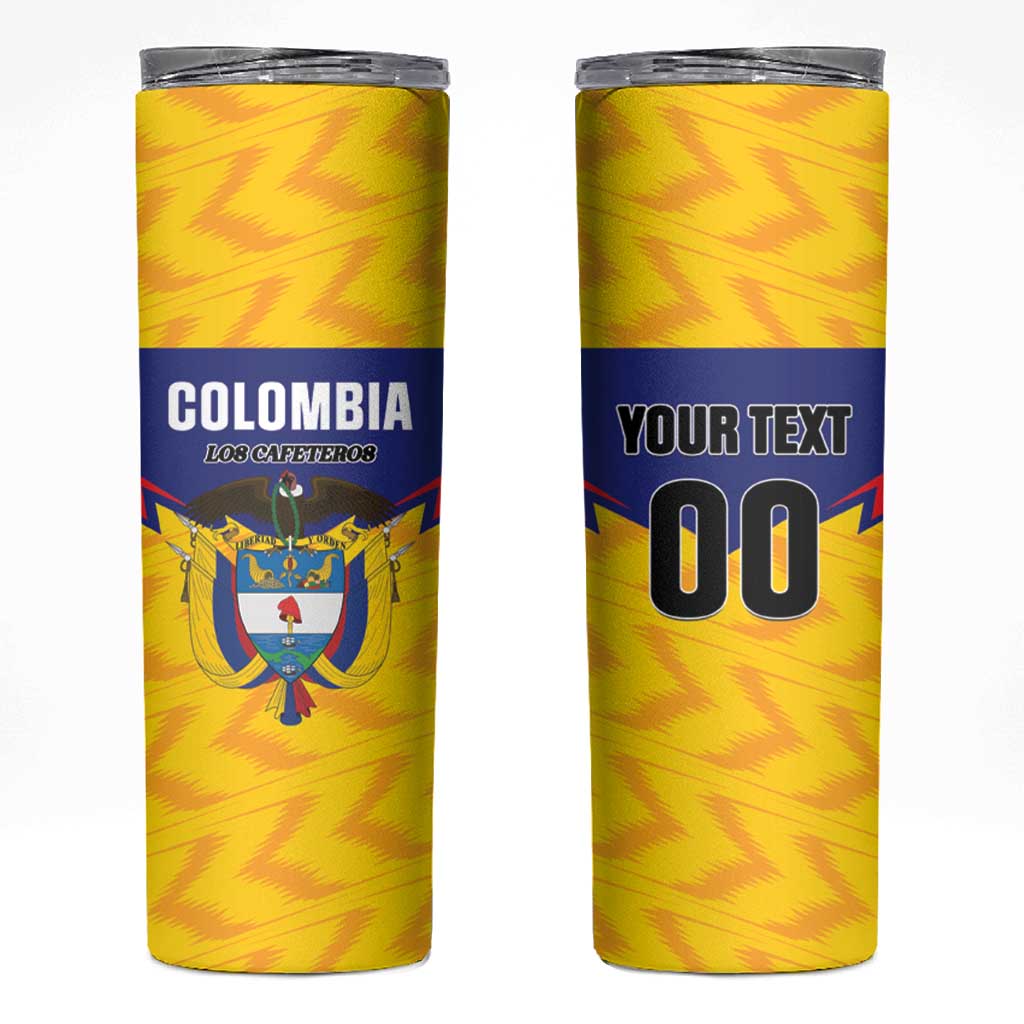 Custom Football Colombia Skinny Tumbler Los Cafeteros Go Champions