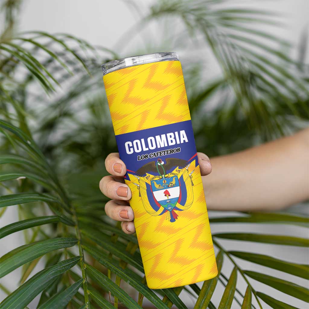 Custom Football Colombia Skinny Tumbler Los Cafeteros Go Champions